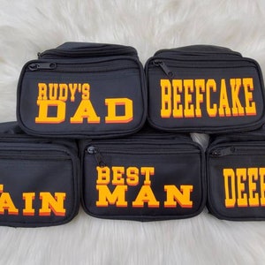 Custom Mens Fanny Pack - Bachelor Party | Groom | Best Man | Guys Weekend | Flower Dude | Flower Man | Flower Bro | Sling bag  | Cross body