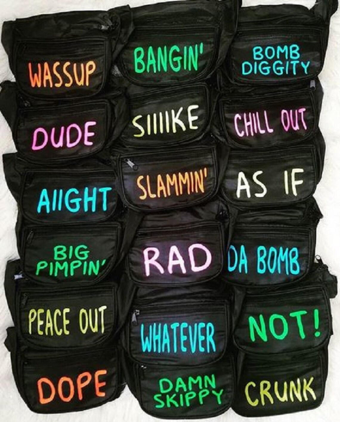 Neon Custom Party Fanny Pack 90s 80s Bride Etsy