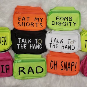 Neon Custom Fanny Pack 90s 80s Bride Bachelorette Party Rave Festival EDC SMF 90s Bachelorette image 7