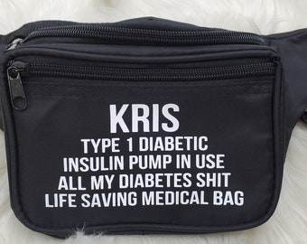 Medical Fanny Pack  | Custom Design | Diabetes | Insulin | Epipen | Nurse | Medication Bag | run on coffee | Sling bag  | Cross body