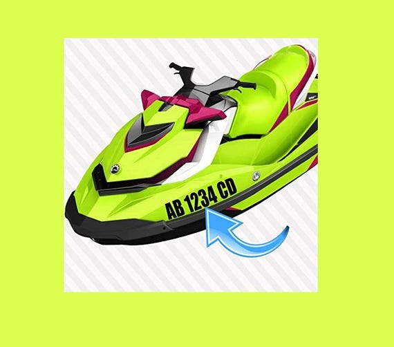 Registration Numbers Letters | Custom Decal for Boat Jet Ski | PWC Watercraft | CHOOSE FROM 30 colors and 25 Fonts!