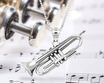 Trumpet Bugle Necklace Pendant