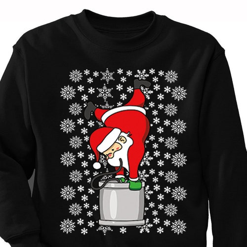 Santa Keg Stand Beer Frat College Funny 