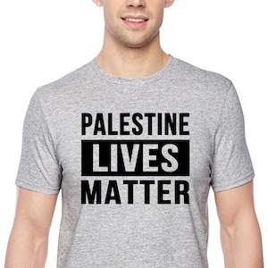 Men&#39;s Tee Palestine Lives Matter Arabic Arab Free Palestinian Freedom Protest Gaza Jerusalem Muslim Islam Crewneck T-shirt