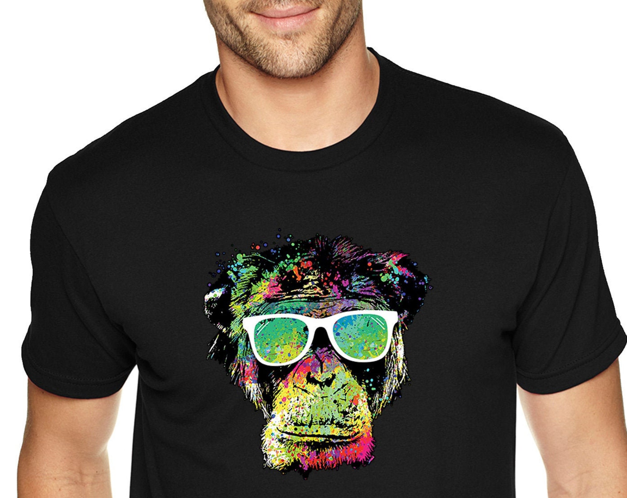 Discover Camiseta Gorilla Mono Gafas Mono Chimpanc Vintage para Hombre Mujer