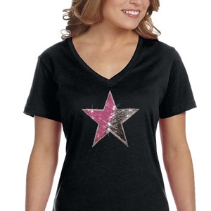 T shirt sequin reversible femme hotsell