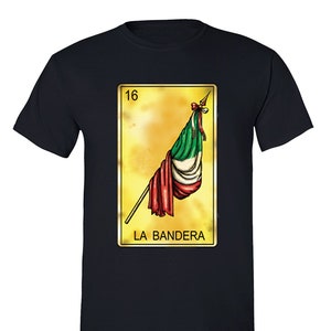 Men&#39;s La Bandera   16 T-Shirt, Chicano Mexican Heritage Flag Shirt, Cinco de Mayo Mexico Pride Tee
