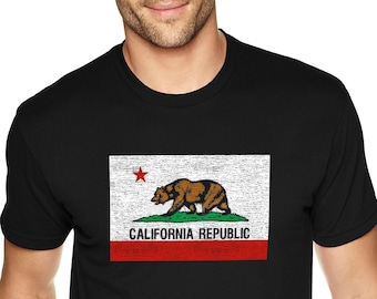 Camiseta masculina de California Republic State, camisa nativa vintage Cali Bear West Side, camiseta de verano de Los Ángeles