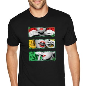 Men's Rolling Blunt 420 Tee Marijuana Leaf Weed Pot Kush Bud Joint Dope High Gift Men's Crewneck T-shirt