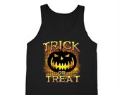 XtraFly Apparel Men 39 s Halloween Trick or Treat Scary Pumpkin Hurt Halloween Costume Tanktop Black top