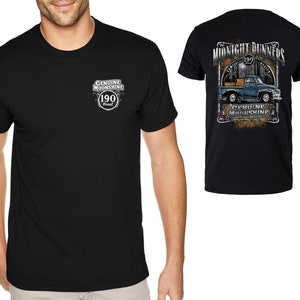 Men's Tee Midnight Runners Moonshine Moonshiners Popcorn Shine Country Whiskey Prohibition Brewery Drinking Crewneck T-shirt