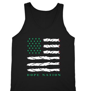 Men's Tank Dope Nation Flag 420 Tee Marijuana Leaf Weed Pot Kush Bud Joint Dope High Gift Men's Tanktop T-shirt