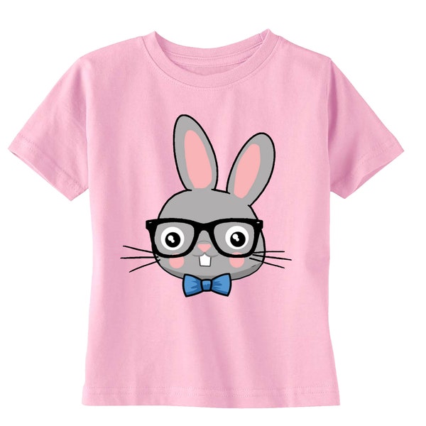 Youth Toddler T-Shirt Bunny Rabbit Cool Shirt Easter Egg Peep Spring Hippy Hop Hip Eyeglasses Kids Crewneck T-Shirt