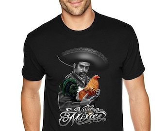 Men's Revolution Tequila Mariachi Sugar Skull Day of the Dead Dia De Los Muertos Mexican Heritage Emiliano T-Shirt Black