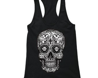 Women/'s Gothic Cross With Skull Rhinestone Diamante T-Shirt