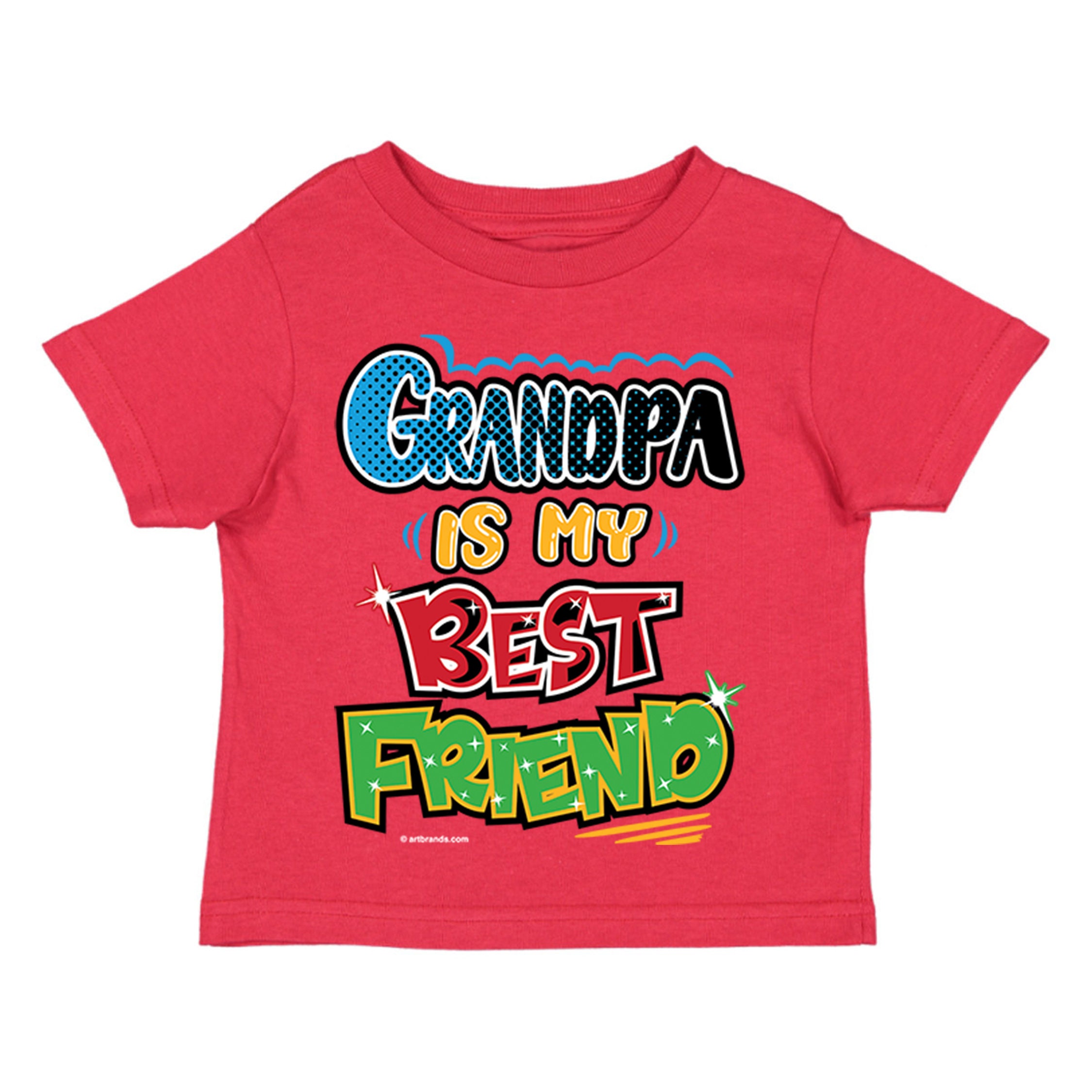 XtraFly Apparel Youth Toddler Grandpa Is My Best Friend Grandfather Kids Birthday Gift Baby Soft Fun Daughter Son Boy Girl Crewneck T-Shirt