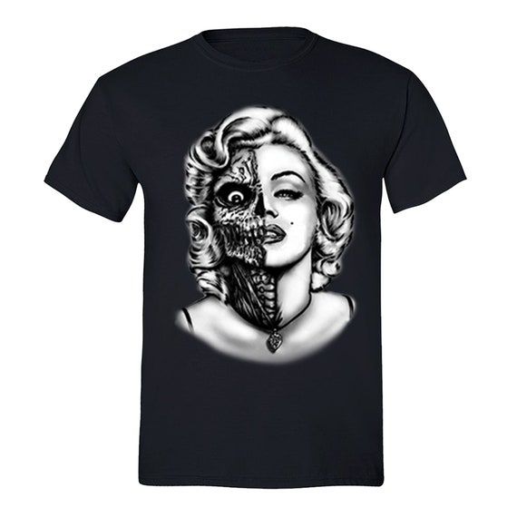 Marilyn monroe skull t shirt hotsell
