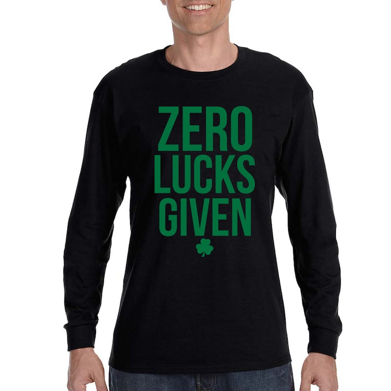 St Patricks Day shirt Shamrock Clover Zero Lucks Irish Unisex Men T-Shirt White