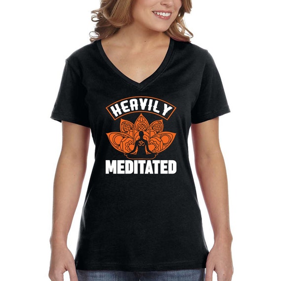 Womens Yoga Mindfulness Buddhist T-Shirt - Black Mandala And Text Womens Yoga Mindfulness Buddhist T-Shirt - Black Mandala And Text