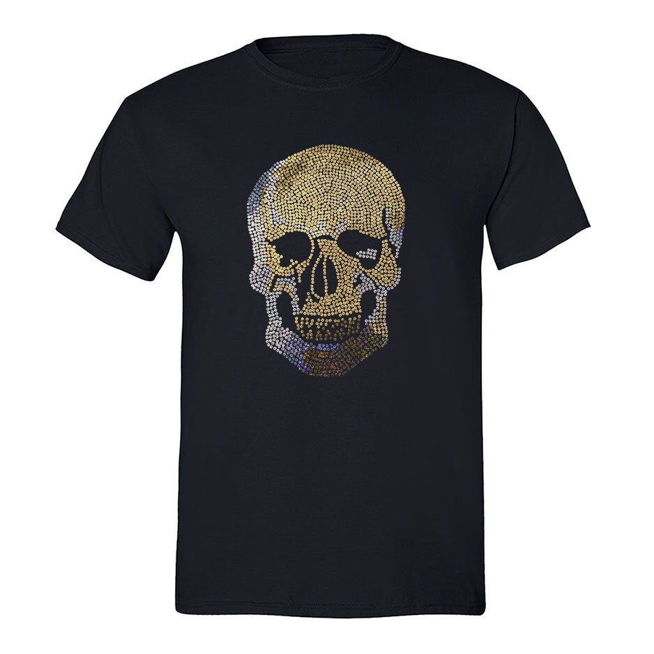 Men's Sugar Skull Bling T-shirt, Halloween Day of Dead Shirt