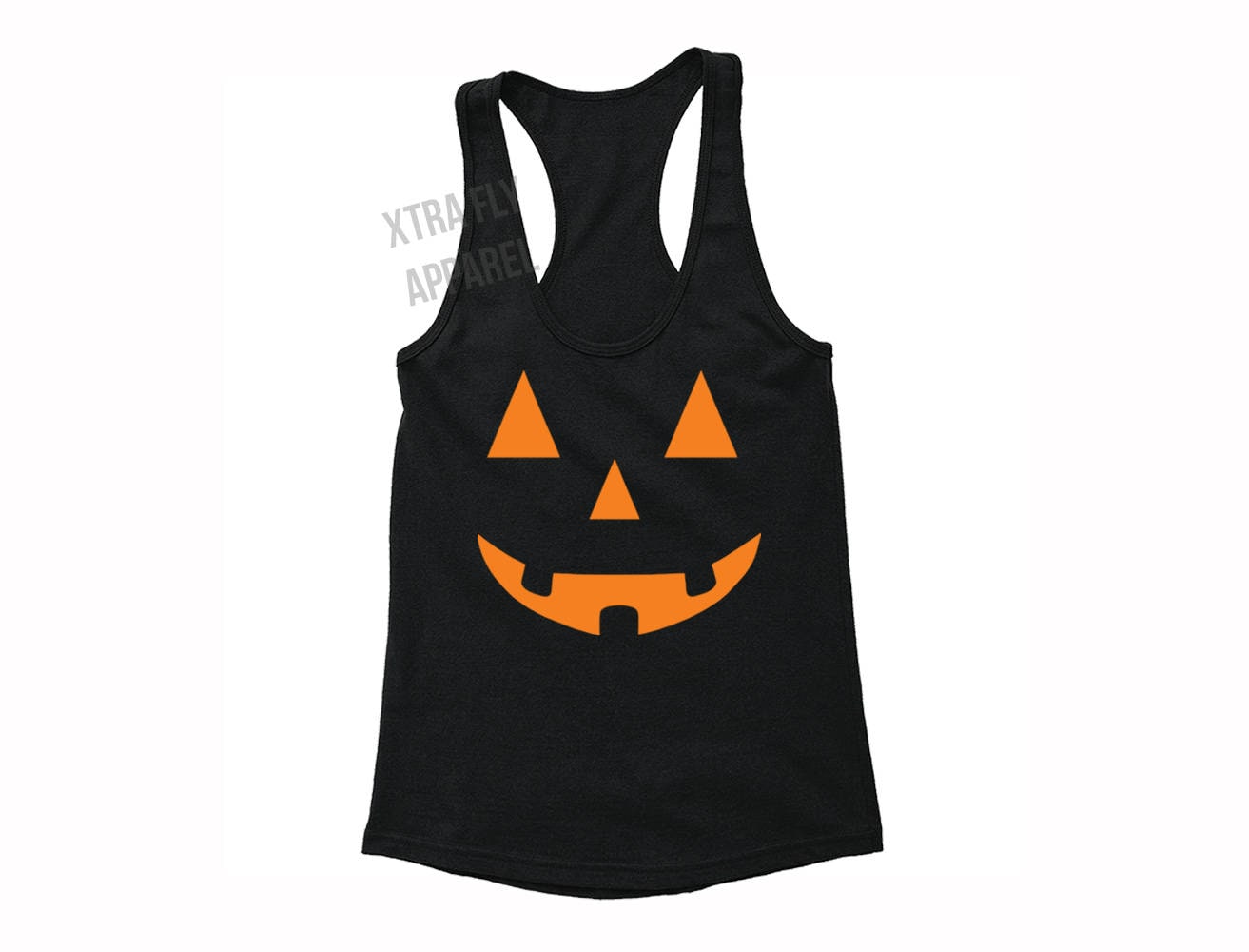 Happy Halloween Pumpkin Graphic Racerback , Pumpkin Face svg Cotton Racerback, Spooky svg Tank Tops, Jack O Lantern Shirt Racerback