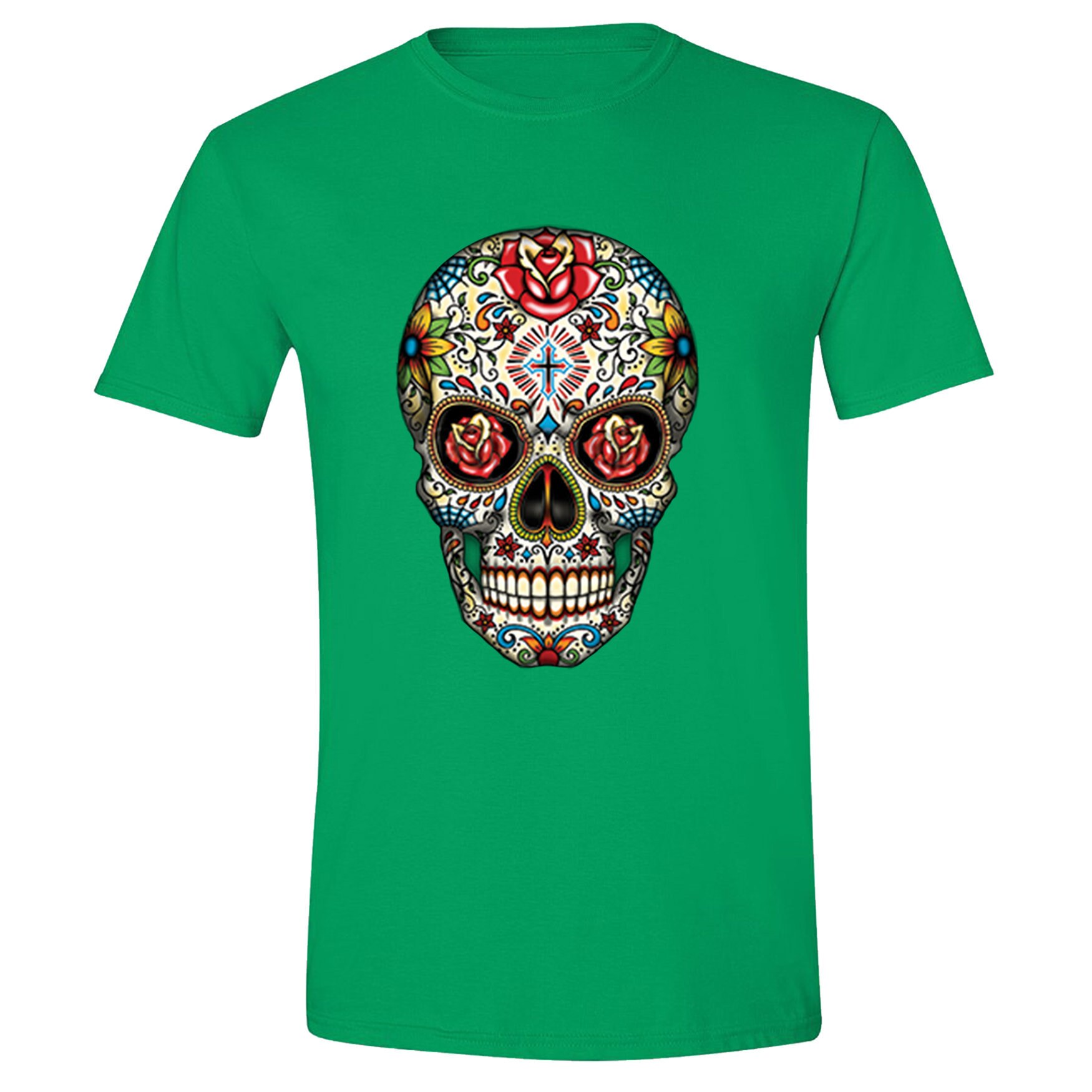 Maglietta Skull Giorno Dei Morti Donna Teschio Rosa Tattoo – Unisex Cotone Nero - Foto 4