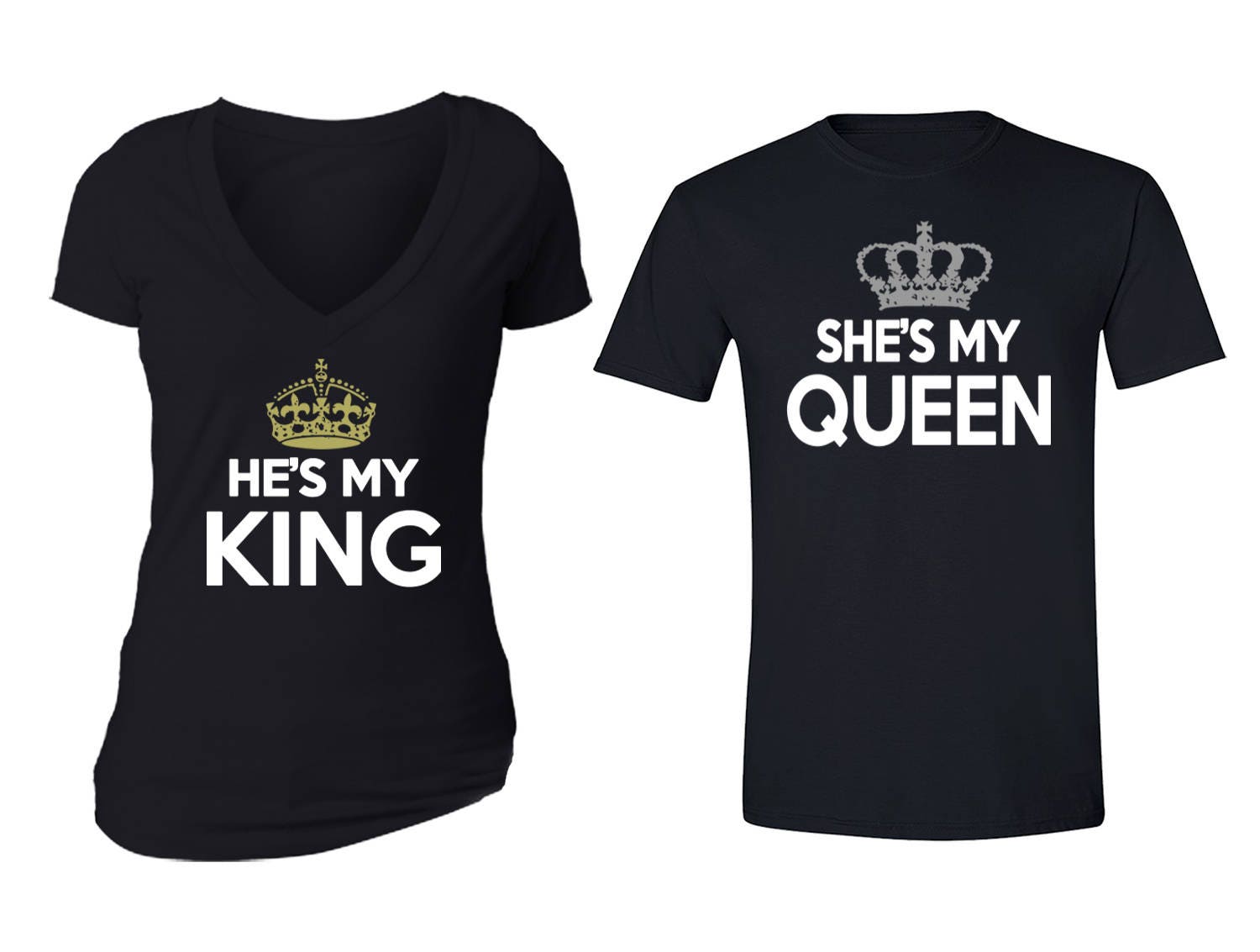 Free Shipping He s My King She s My Queen Silver Gold Crown