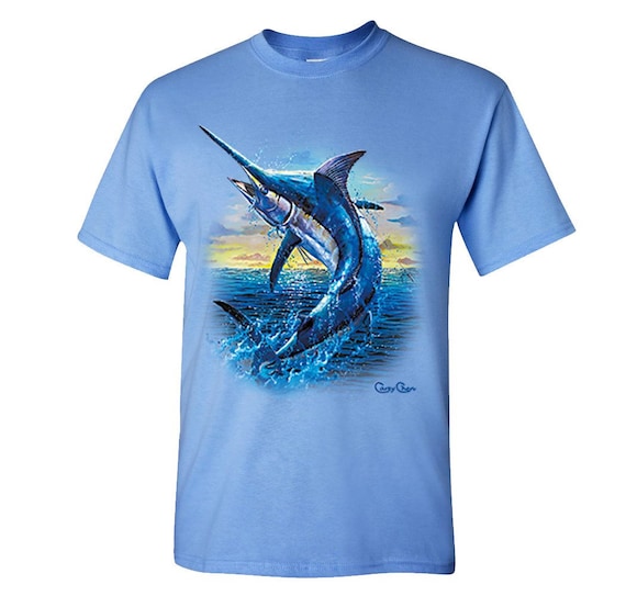 Men's Jumping Blue Marlin Sport Fishing Saltwater Fish Fisherman Reel It  Boat Lure Catch Ocean Vacation Crewneck T-shirt -  Canada
