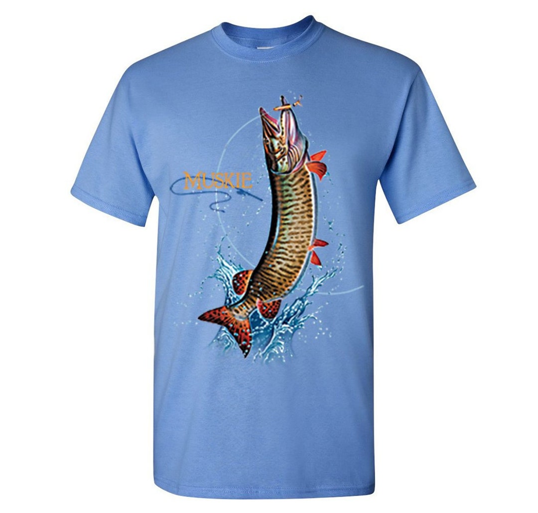 Mens Muskie Fish Freshwater Sport Fisherman Fishing Muskellunge Musky ...