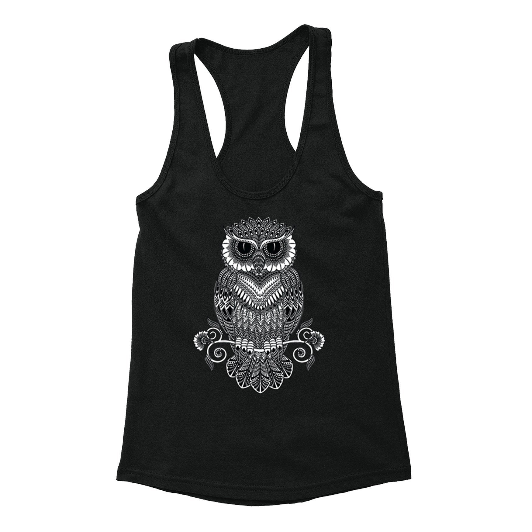 Women's Line Art Owl Day of the Dead Sugar Skull Dia de Los Muertos Animal Lover Mexican Heritag