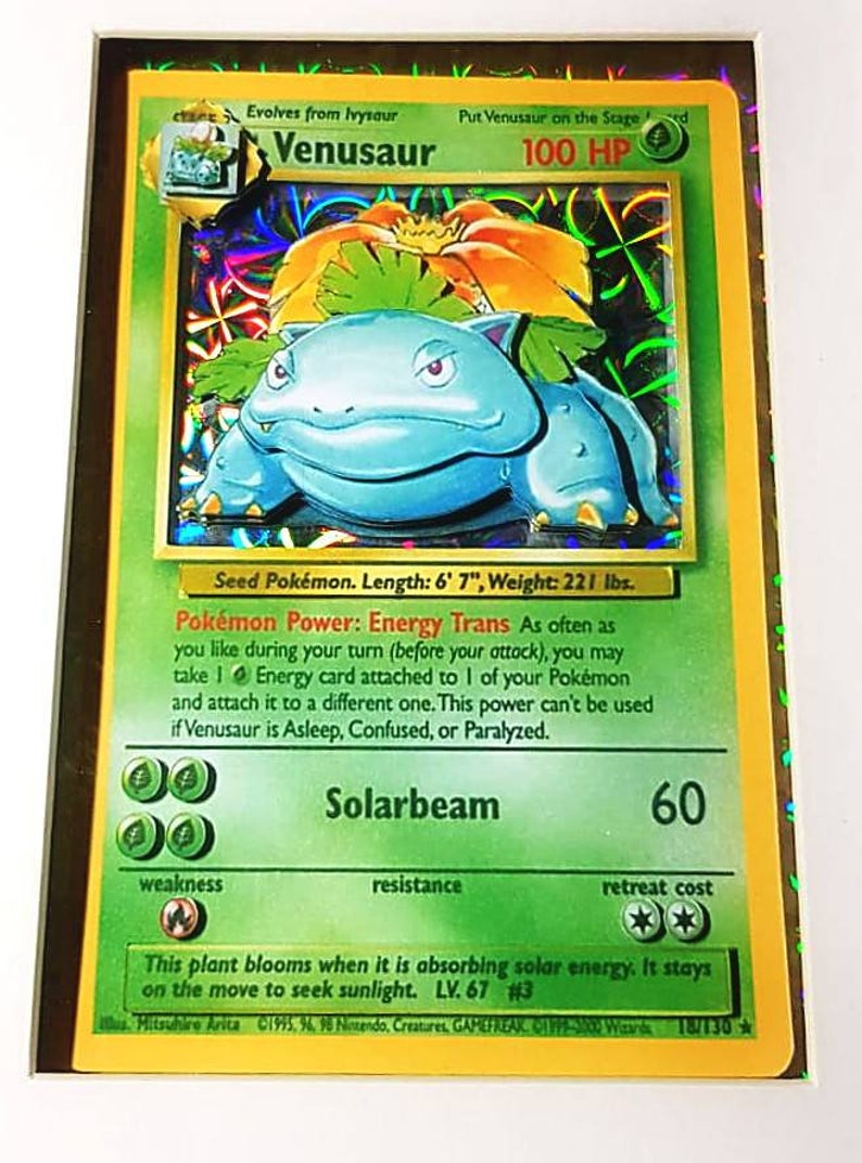 Holographic Venusaur Pokemon Card Shadow Box 3D Framed Etsy