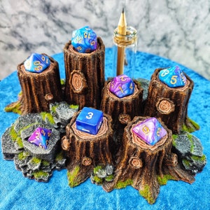Forest Themed Dice-O-Rama Dice Holder and Display, Tree Trunk, Fairy, Mythical, Fantasy Games, Polyhedral Dice, Critical Roll, RPG, DnD.
