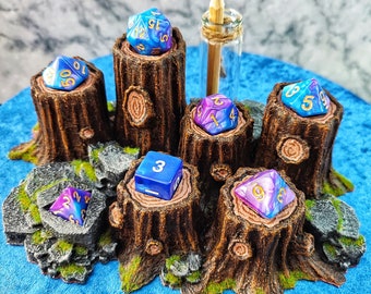 Forest Themed Dice-O-Rama Dice Holder and Display, Tree Trunk, Fairy, Mythical, Fantasy Games, Polyhedral Dice, Critical Roll, RPG, DnD.