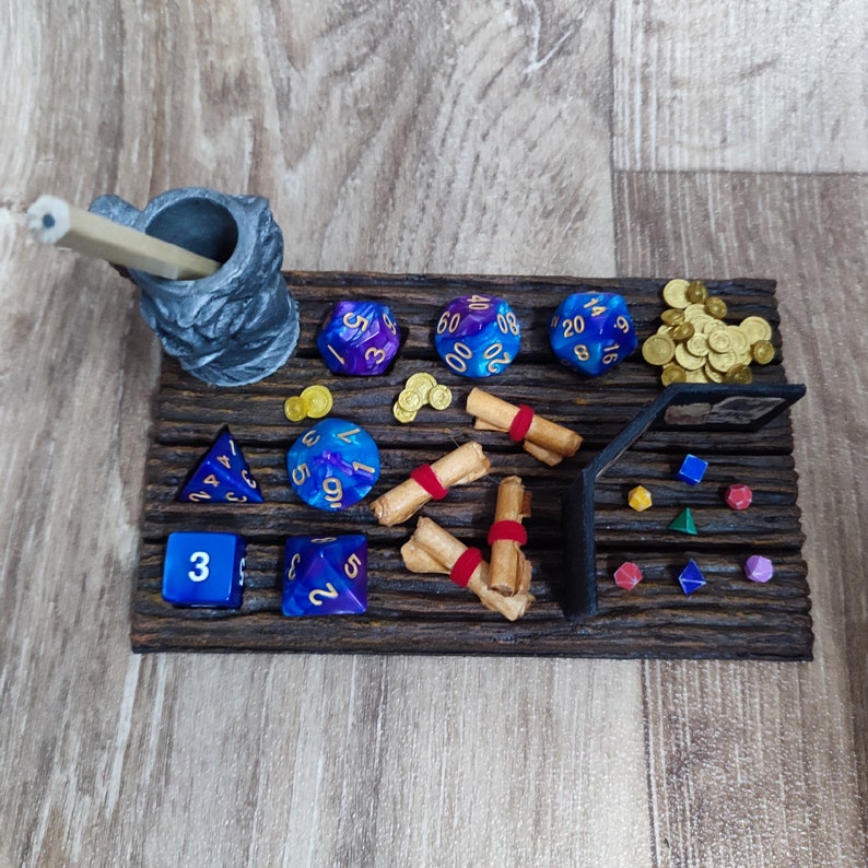 Tavern Table Dice-o-rama Dice Holder and Display, Dungeon, Hexagonal ...