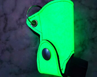 Glow in the dark asthma inhaler cover keyring, child's pump, gothic gift, asthmatic gift, alternative,  unisex gift respiratory wellbeing