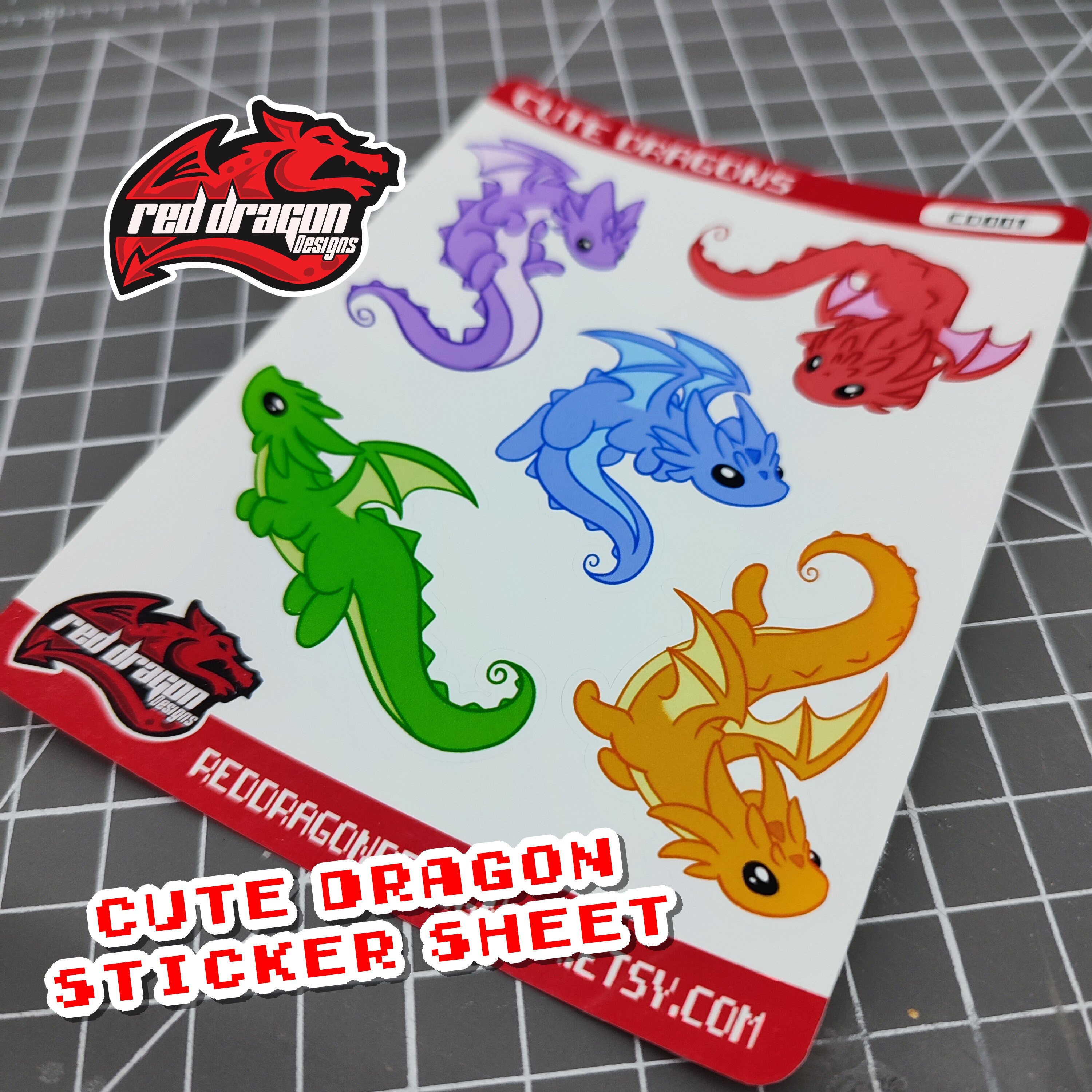 Cute Dragon Sticker Sheet - Etsy