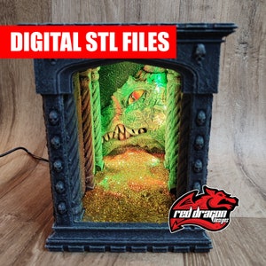 DIGITAL STL FILE - Dragon Treasure Cave Book Nook Diorama