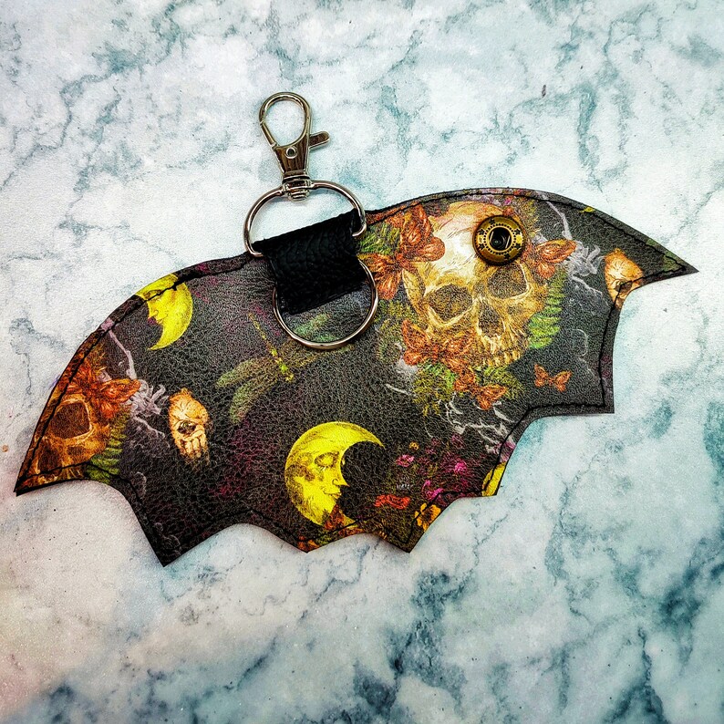 Skulls, Moons and Dragonflies Brown Batwing Key Cover, Key Holder ...