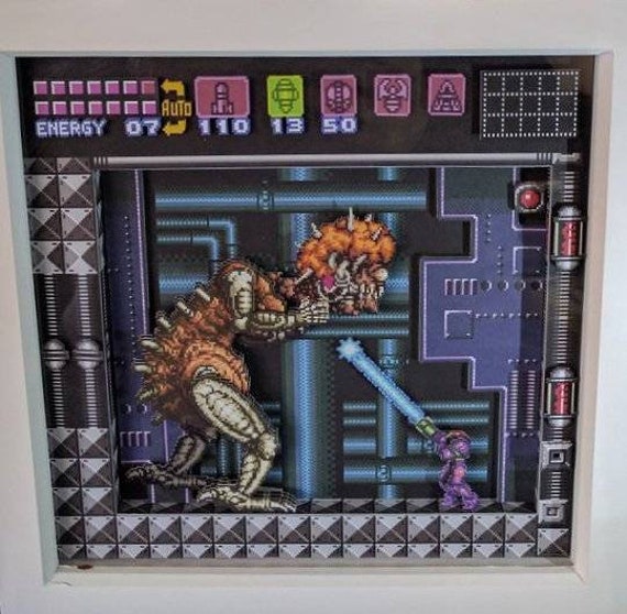 SUPERMETROID 3D Shadow Light Box