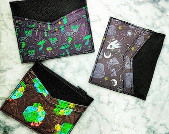 Pocket pal, mini card holder wallet/ purse, alternative style, handmade purse gift, gothic wallet, emo accessories, goth punk