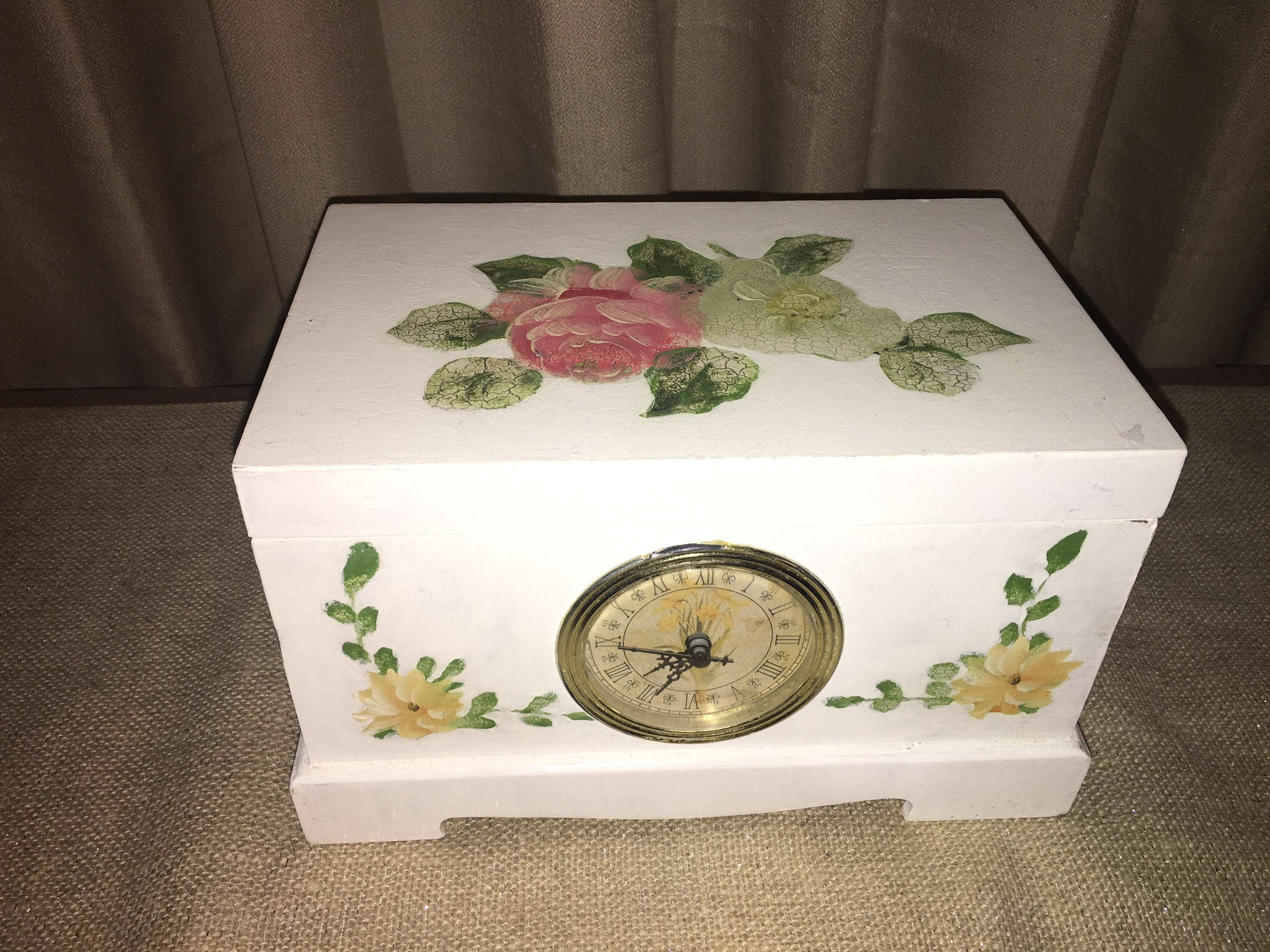 Vintage Jewelry Box with Clock Etsy