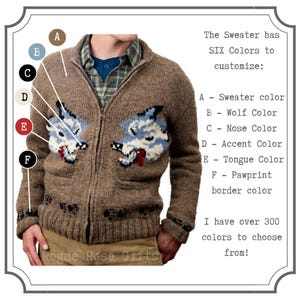 Custom Handknit 100% Wool Fox Sweater from Vintage Pattern image 6