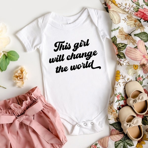 This Girl will Change the World Onesie®, Girl Power Feminism Onesie®, Feminist Baby Onesie®,  Baby Shower Gift , Girl Onesie®, GRL PWR