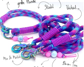Rope dog leash | Hands-free rope leash | Leash and collar set | Dog collar