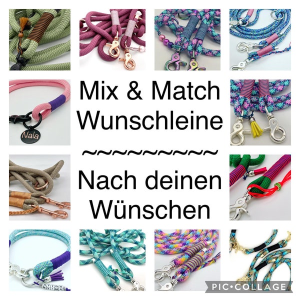 Mix&Match 10mm/Tauleine nach deinen Wünschen, Wunschleine, Hundeleine, Hundehalsband, ppm, Halsband,Leine, Führleine, Führstrick, Pferd,Hund