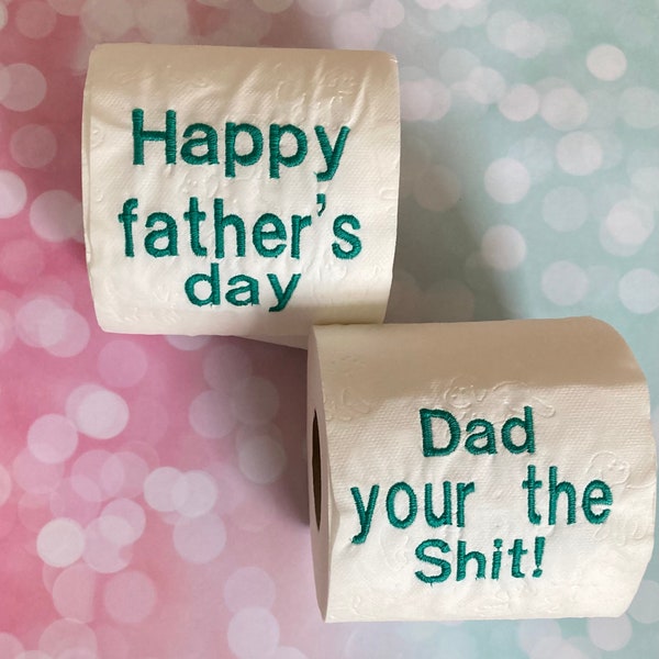 Father’s Day novelty toilet roll.  Novelty gift.  Dad