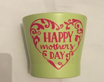 Mother’s Day flower pot.  Mother’s Day gift.  Mother’s Day flowers