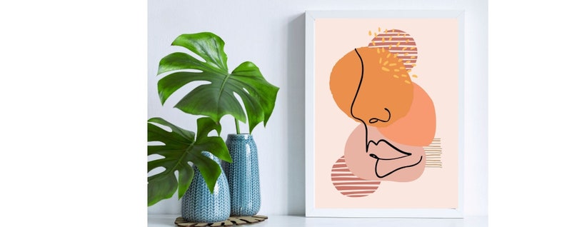outline of woman Bedroom decor Abstract Wall Decor Wall Art Ladies face Single Line Drawing feminist Modern Art Print Home Print