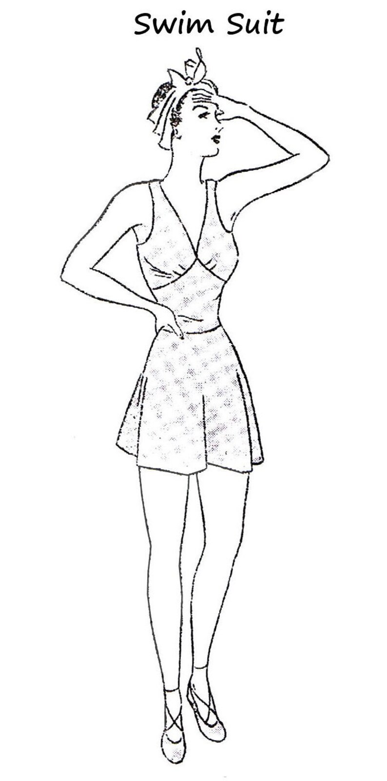 Vintage Barbie Style Pattern PDF Download Swim Suit Pattern | Etsy