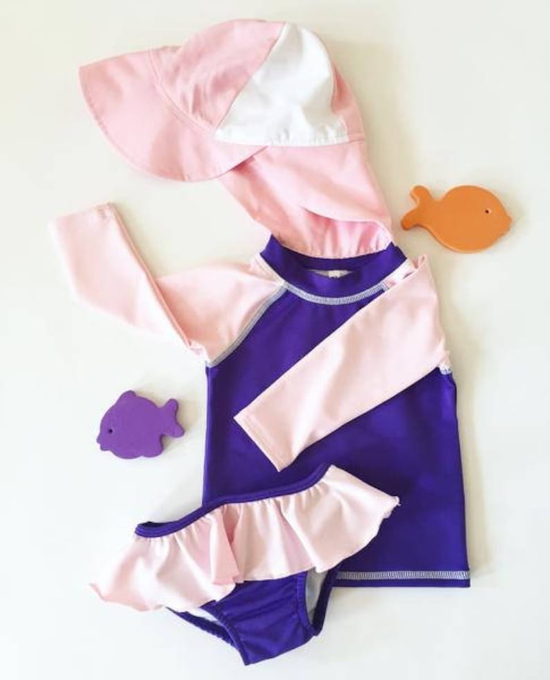 Toddler Swimwear Swim Shirt Toddler Rash Guard Long Sleeve Rash Child Sunhat Baby Swimsuit 12mo-18mo Toddler Swimsuit Baby Rash Guard